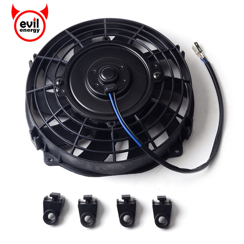 Kwaad Energie Universele 7 &quot;Motor Motor Radiator Oliekoeler Koeling Elektrische Pull Push Fan Radiator Motor Cooling Fan 12V 80W