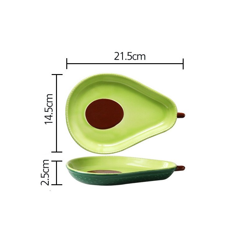 Avocado Color Ceramic Dish Salad Bowl Breakfast Cereal Bowl Dish Party Dessert Snack Fruit Dishes Plate Tray Photography Props: 8.5 inches Plate