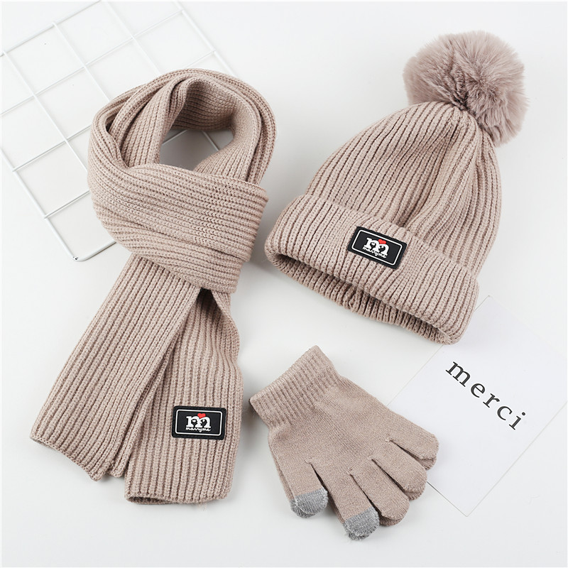Acessórios de Inverno Menina Menino Chapéu do bebê Cachecol Conjunto Luva Chapéu Meninos Chapéu E Lenço Crianças Chapéu E Cachecol Conjunto: 4