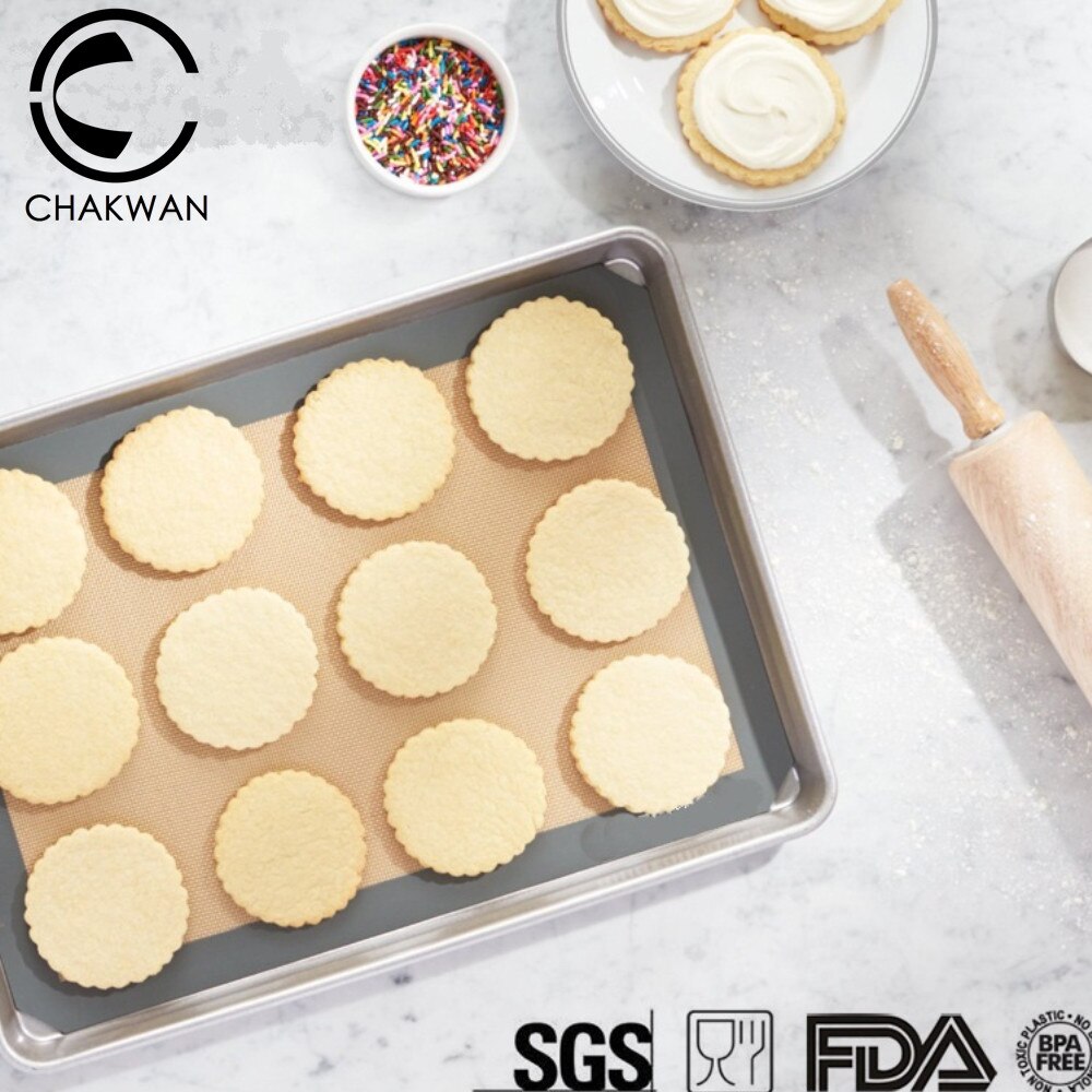 Silikone bagemåtte non-stick silikone måtte til bageplade cookie macaron brød liner fødevaregodkendte madlavningsmåtter