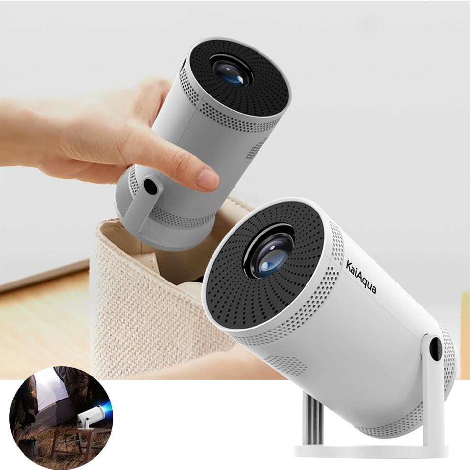 KaiAqua FY300 4K Projector 260ANSI 1080P Support Auto Keystone WIFI6 Mini Cinema Theater Video 180° Rotation Portable Projectors: Color3 / UK Plug