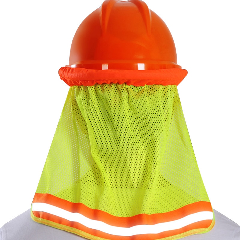 Hard Hat Zonnescherm Hals Shield Reflecterende Streep Mesh Ademend Nek Zonnescherm Voor Veiligheid Helmen (Hard Hoed Niet Inbegrepen)