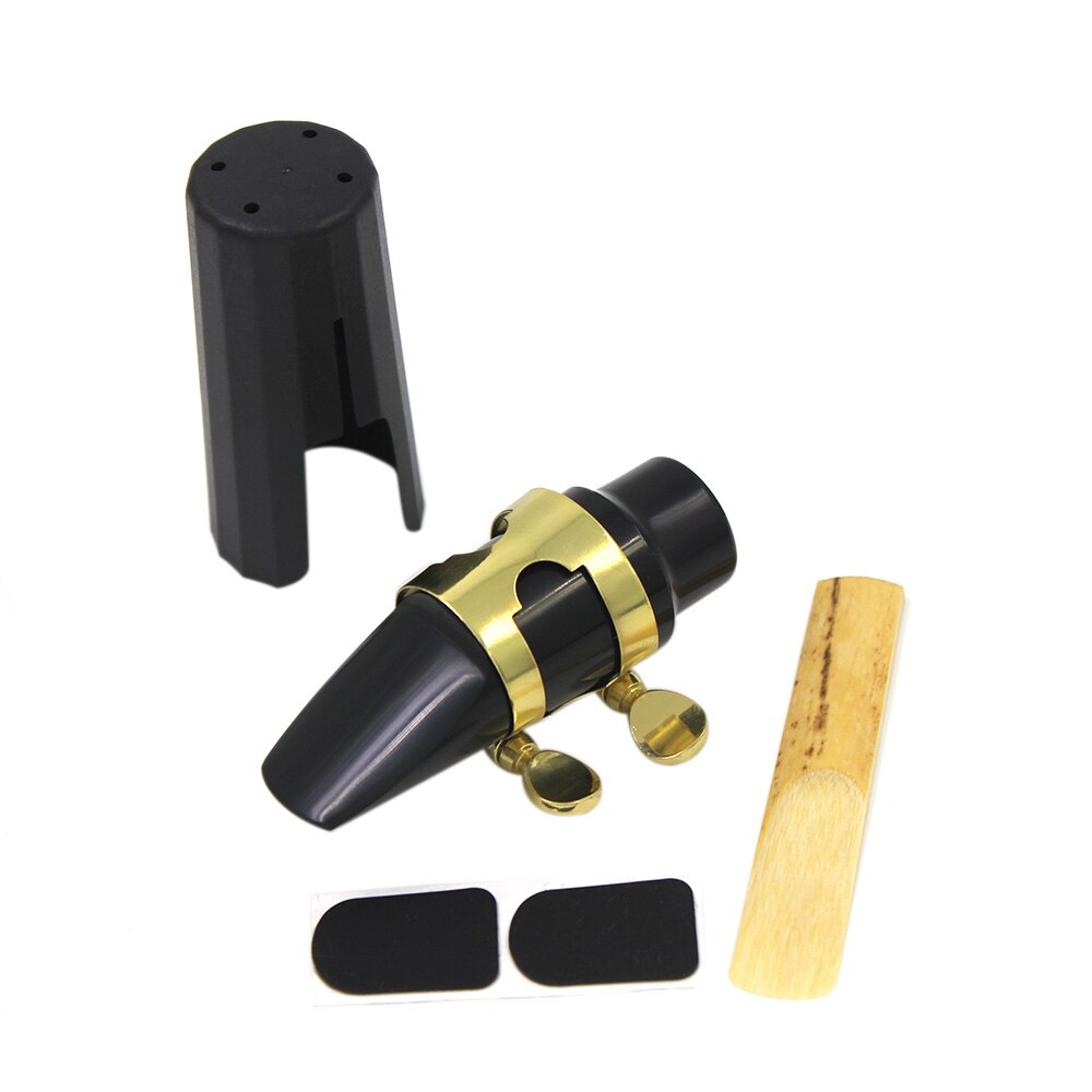 Sopraansax Saxofoon Mondstuk Plastic met Cap Metalen Gesp Reed Mondstuk Patches Pads Kussens