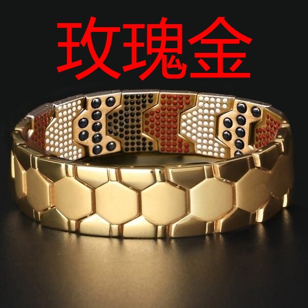 Magnetic Therapy Bracelet 3-in-1 Weight Loss Improve Sleep Adjusting Titanium Steel for Women Men: rose gold