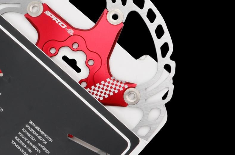 IIIPRO Bicycle 140 160 180 203mm disc brake rotor floating thickening anodized quick cooling ultra-light disc: red 160mm
