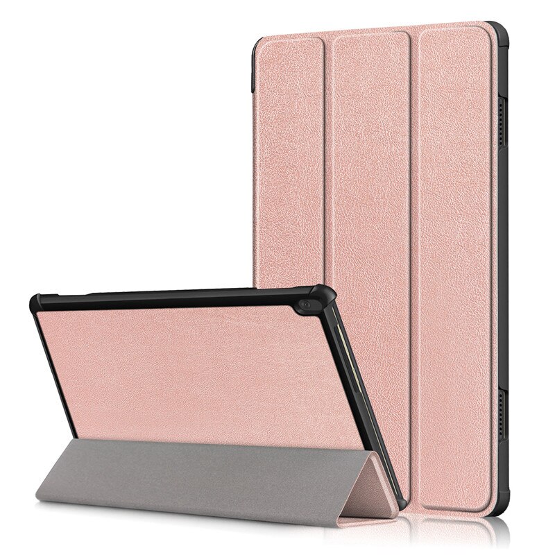 fallen Für Lenovo Tab M10 tb x505x x505l x505f fallen Tri-Falten Leder Magnetische Tablette Funda Für Lenovo Tab M10 fallen tb-x605f: Rose Gold / Tab M10 TB X605F L