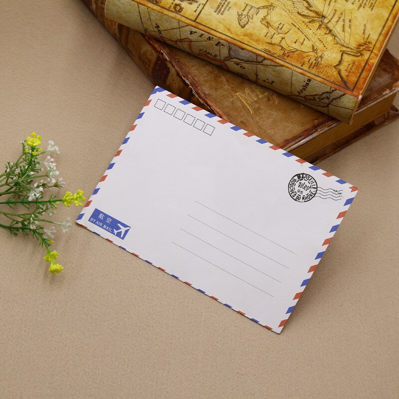 10 pièces/lot Vintage Paris grande enveloppe carte postale lettre papeterie papier poste aérienne rétro école bureau Kraft enveloppes: WHITE