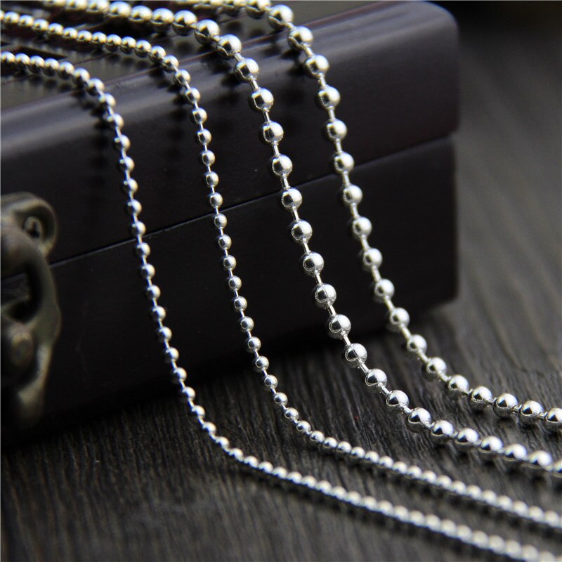 Emith Fla Authentic 100% 925 Sterling Silver Trendy Round Ball Link Chain Necklace 2.0mm Thickness Necklace Chain Jewelry Unisex