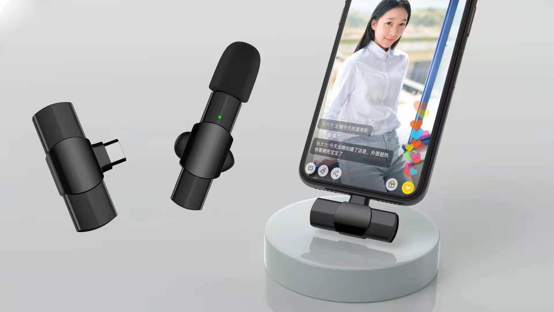 Wireless Microphone for iPhone iPad Android Lavalier for Video Recording TikTok Facebook Live Interview Plug Play Lapel Mic: Type-C