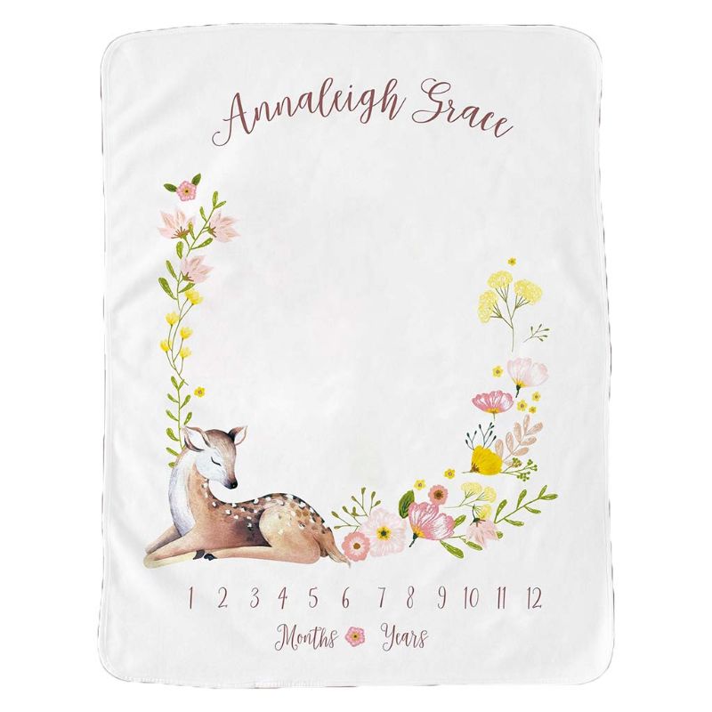 Baby Monthly Record Growth Milestone Blanket Newborn Animal Pattern Photography Props Photo Background Cloth: 4