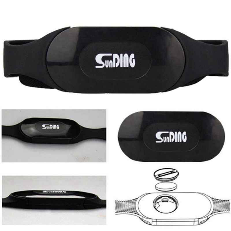 SunDING Bluetooth 4,0 Monitor de ritmo cardíaco de deporte inalámbrico ajustable correa de pecho