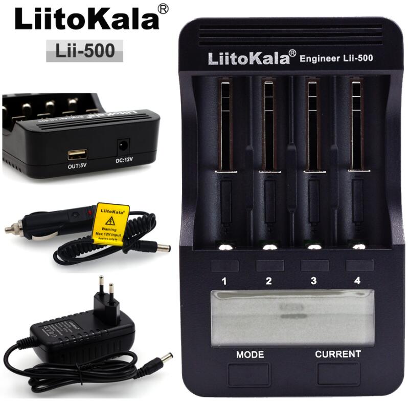 Liitokala Lii- 100 500 LCD 3.7V 18650 18350 18500 16340 17500 25500 10440 14500 26650 1.2V AA AAA NiMH lithium battery Charger: Lii500 Full set