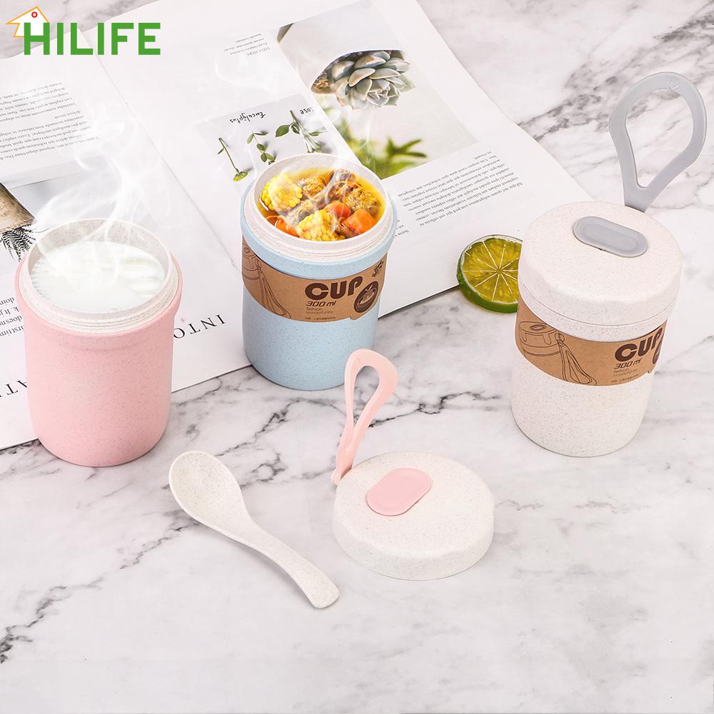Lekvrij Kids Microwavable Lunchbox 300Ml Ontbijt Cup Draagbare Drankjes Dessert Ontbijt Melk Cup Verzegeld Voedsel Soep Thermos Cup