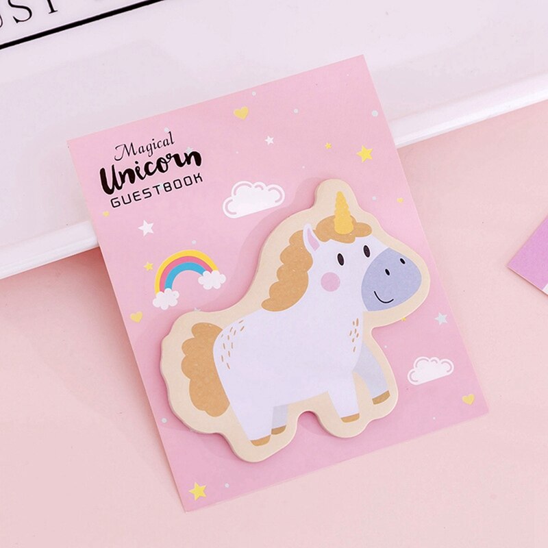 Cute Pink Girls Heart Unicorn Notebook Sticky Notes Student Diary Learning Office Stationery For Girls Learning Supplies