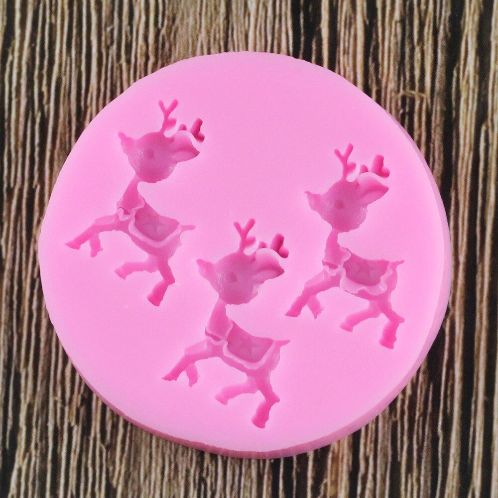 Kerst Herten Vorm 3D Fondant Cake Silicone Mold Chocolade Gebak Snoep Klei Maken Vorm Silicone Gereedschap