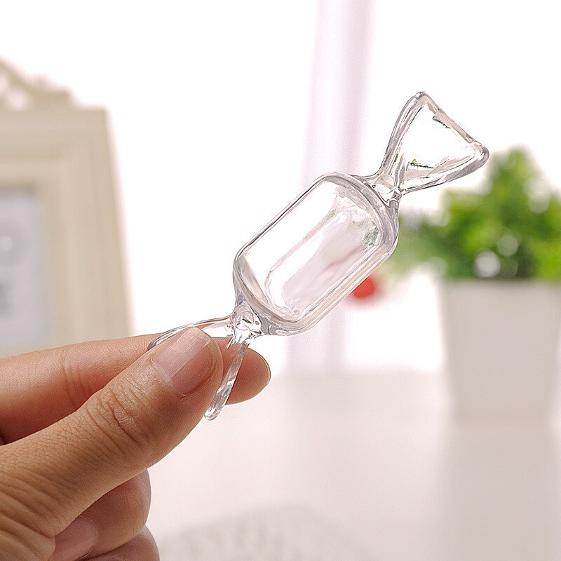 5pcs Candy Shape Storage Boxes Wedding Candy Chocolate Box Transparent Plastic Storage Box Organizer Baby Shower Box