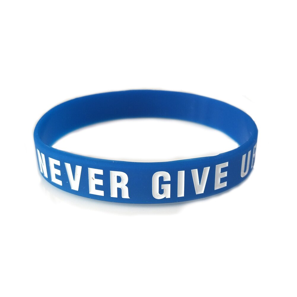 "Never give up" en "Geen Pijn Geen Gian" Motivatie Armbanden Voor Mannen Vrouwen Siliconen rubber Band Polsbandjes Sieraden: B