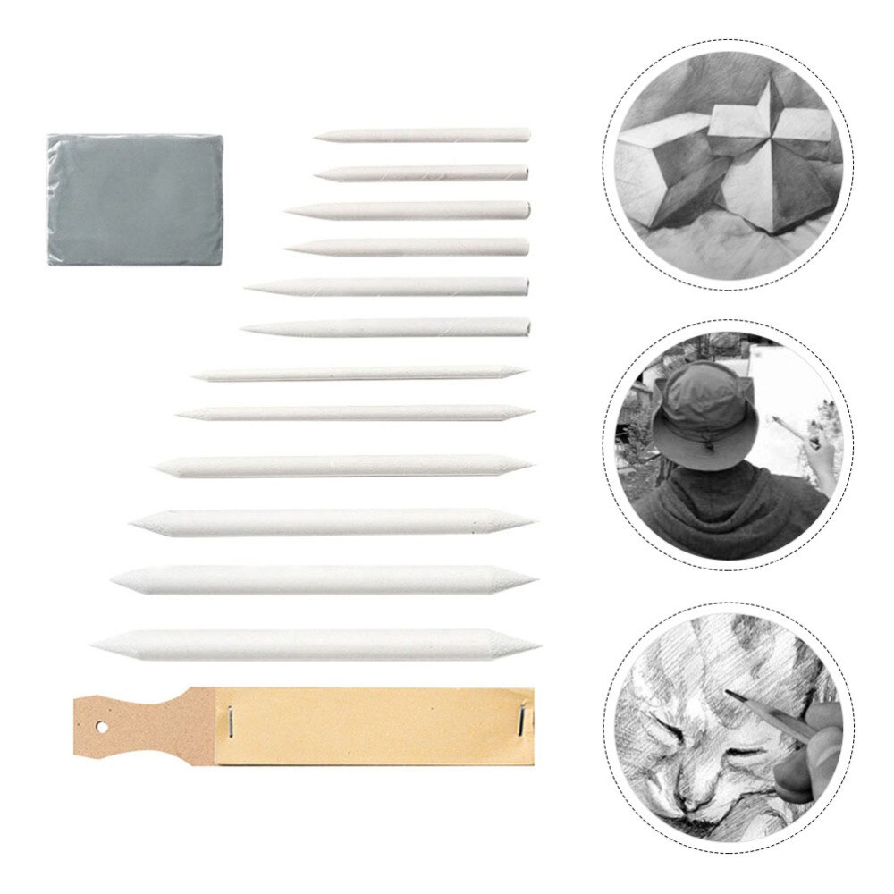 1 Set/14pcs Practical Drawing Sketching Blending Stumps Wiping Pen Smudge Pen