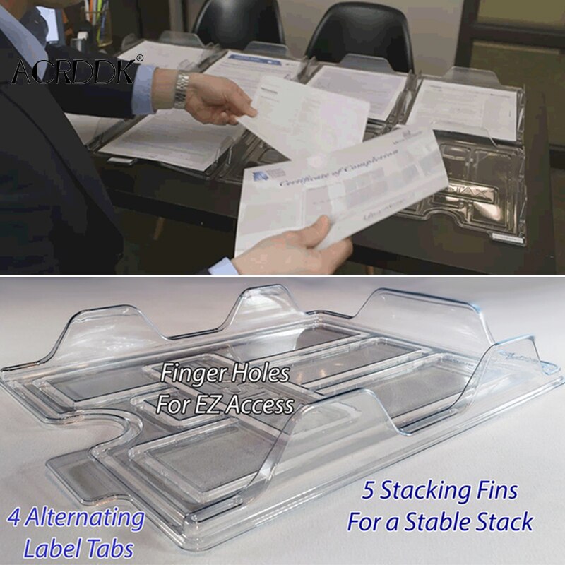 1Pc File Storage Box Document Rack Organizer Tray Stackable for Magazine Paper Office DF