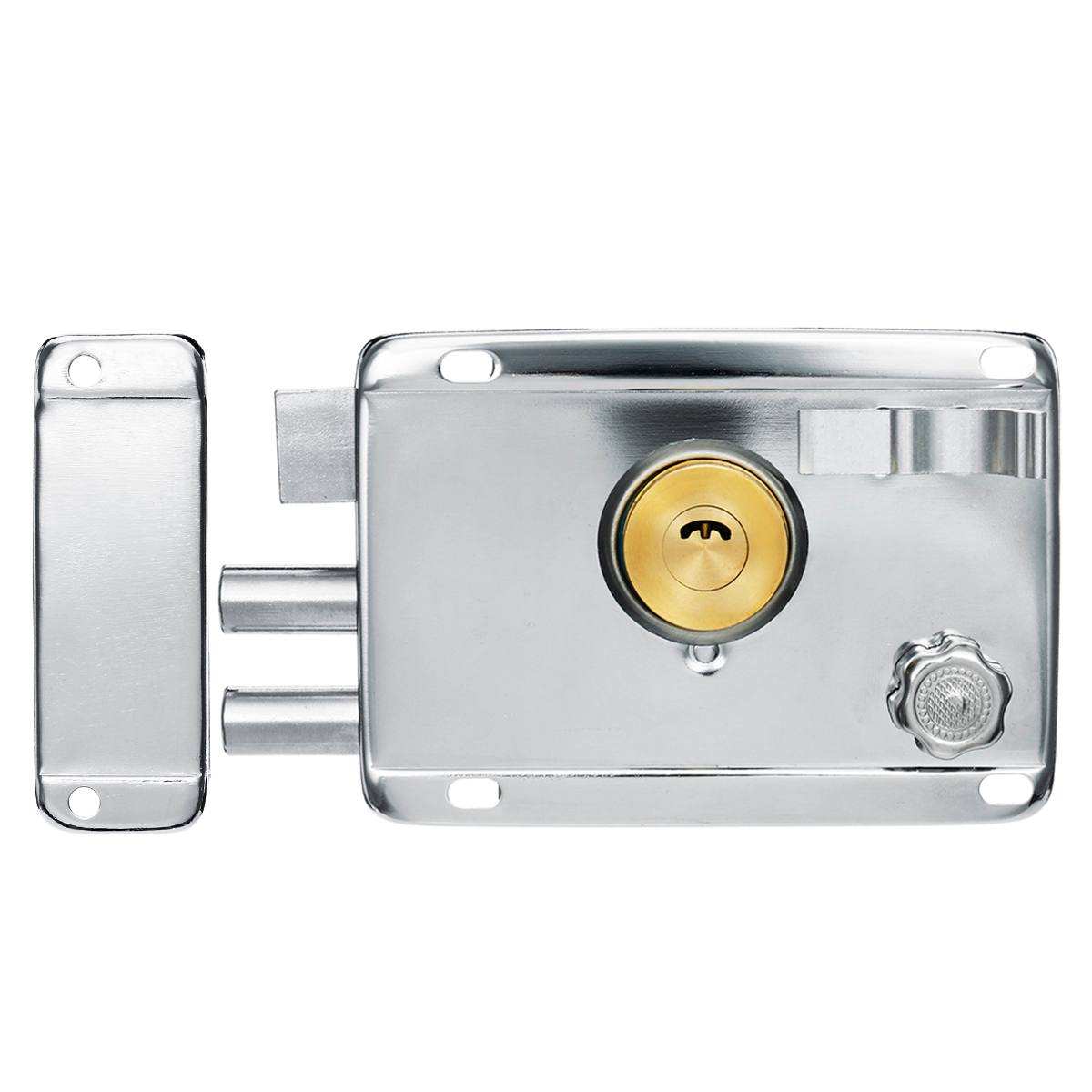Fechadura da porta de madeira do fechamento da porta do anti-roubo da segurança exterior dos fechos da porta do ferro do fechamento do seguro múltiplo para a mobília da porta ferragem 4 tipos: R with deadbolt