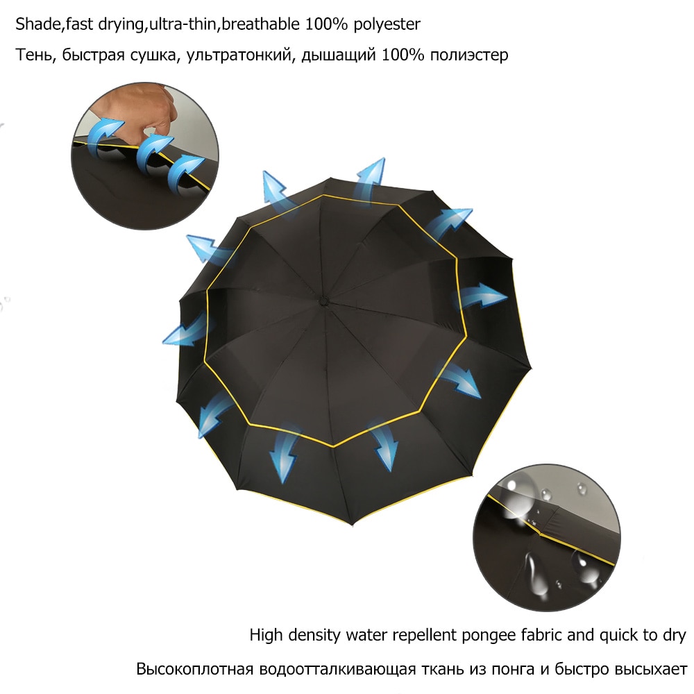 130cm kæmpe store paraplyer mænd regn kvinder 3 folde stærk vindtæt mandlig kvinde solparasol udendørs stor parapluie