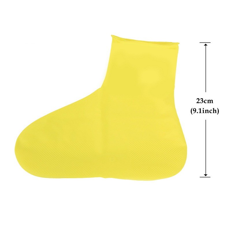 Waterproof Shoe Covers Silicone Anti-Slip Rain Boots Unisex Sneakers Protector for Outdoor Rainy Day Reusable Rain Shoe Cover: Dark Khaki / See below for size descriptions
