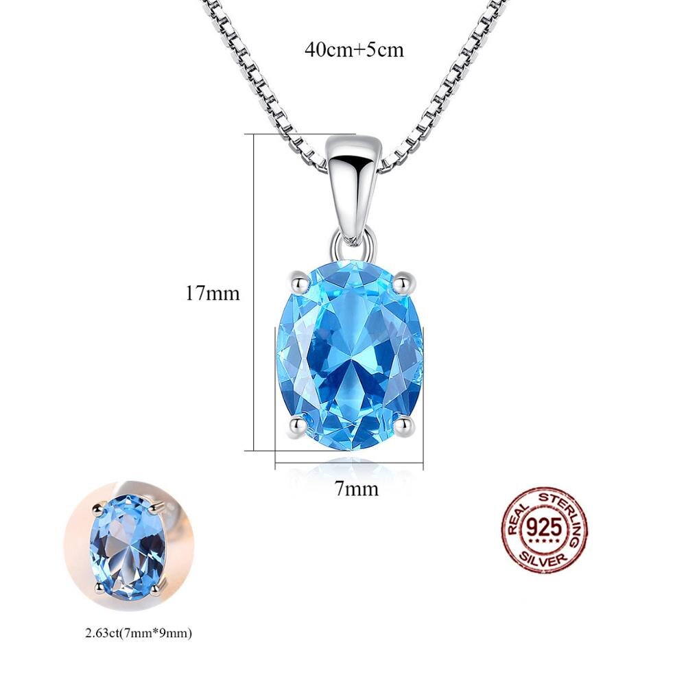 S925 Sterling silber Himmel Blau topas edelstein anhänger halskette damen Sterling silber Luxus Stein Bizuteria Edelstein Silber