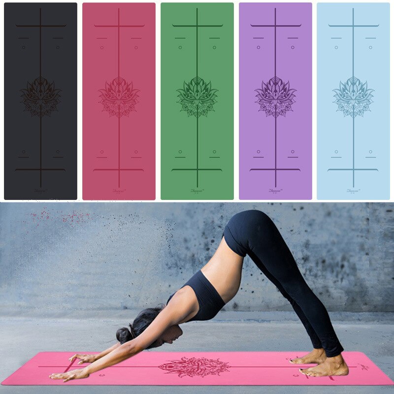 Position Line More Longer Natural Rubber Non-Slip Tapete Y oga Su ede Fabric Lose Weight Exercise Mat Fitness Yoga Mat
