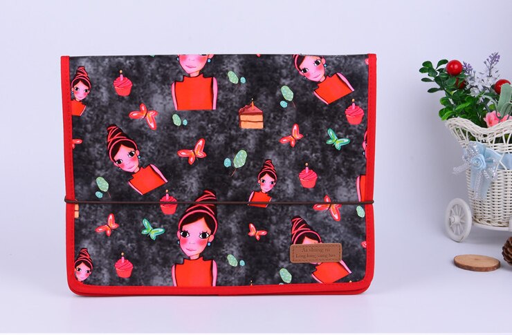 Large-capacity File 12 Pockets Portable Document Folder Accordion A4 File Folder Oxford Document Expandable Briefcase: J