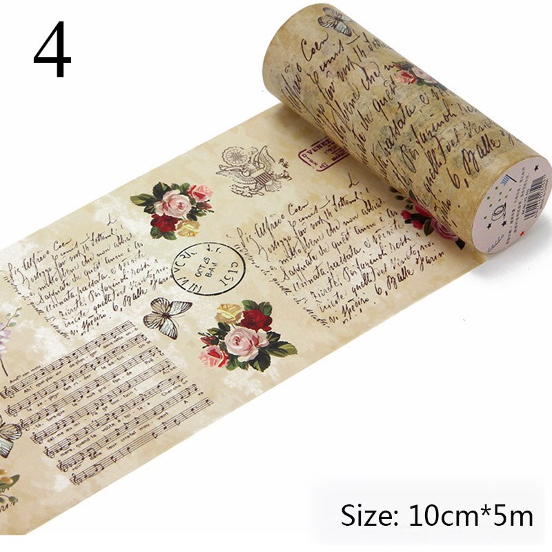 Retro engelsk tidning washi tejp vintage bred maskeringstejp dekorativ tejp klistermärke scrapbooking dagbok brevpapper: 4