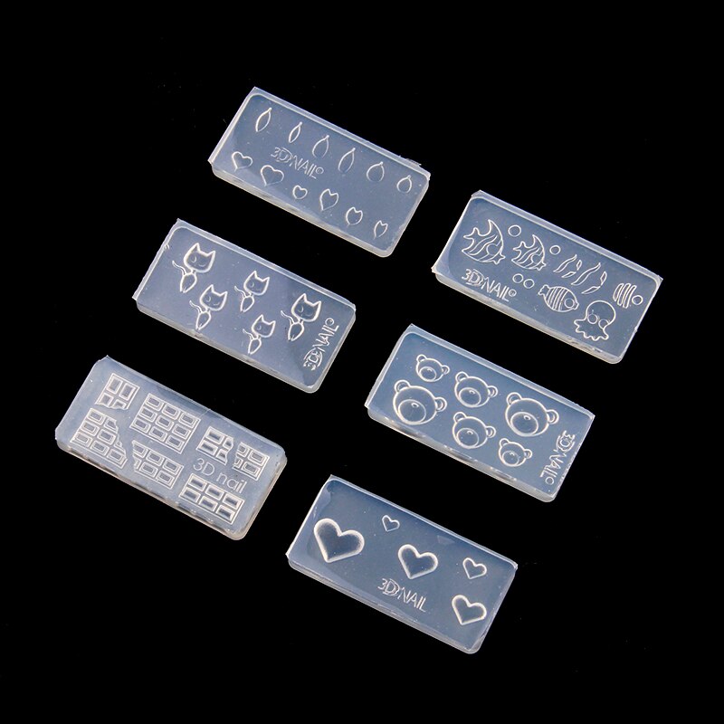 1PC 2x4cm 3D Nail Art forma silikonowa do żywicy do tworzenia biżuterii kot gwiazda serce przezroczysta silikonowa forma dla kobiety DIY wisiorek