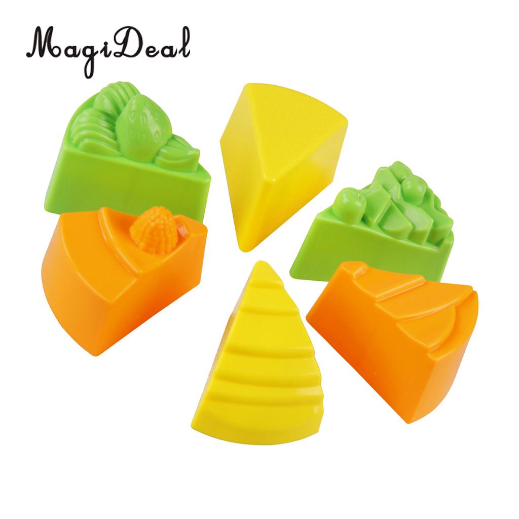 MagiDeal 6Stck Kunststoff Kuchen bilden Sand Lehm bilden Strand Garten Park drinnen Spielzeug für freundlicher Hand-Auge-koordination intelligenz 4x5cm