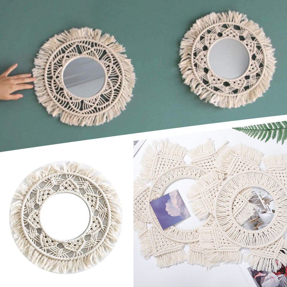 Wall Hanging Bohemian Round Macrame Cotton Rope Wall Art Boho Home Decor Hand-Woven Tapestry Wall Hanging Christmas