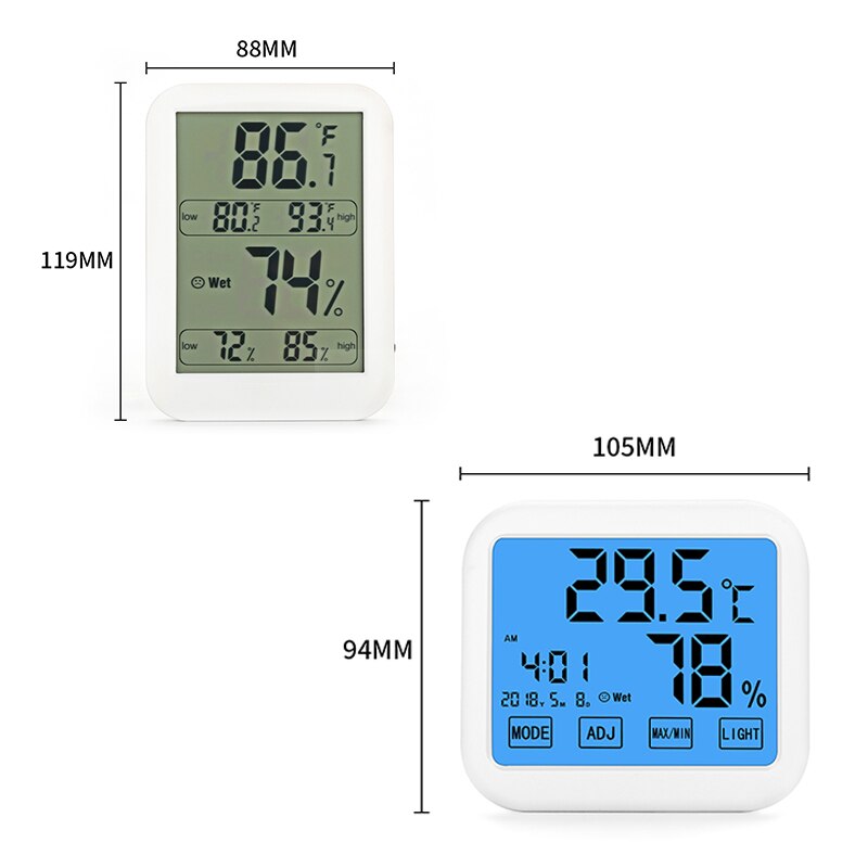 Touch Screen Temperature Humidity Meter NewDigital Thermometer Hygrometer Monitor Max Min Record For Indoor Home 1PC
