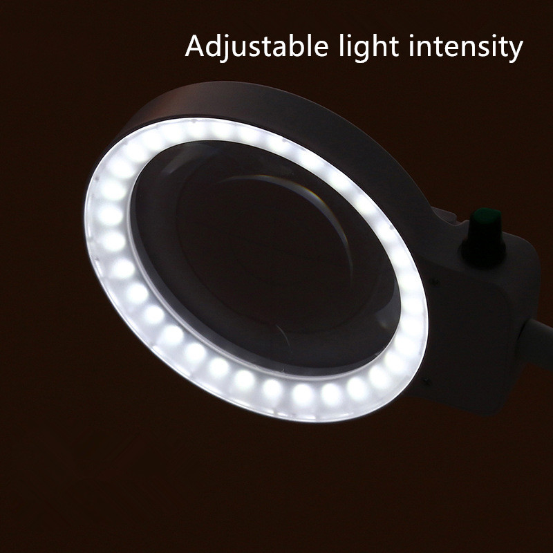 2 in 1 3X 10X Magnifying Lens Desk Lamp Adjustable Gooseneck Table and Desk Lamp USB Powered Magnifier Glass with 33 LED Lights