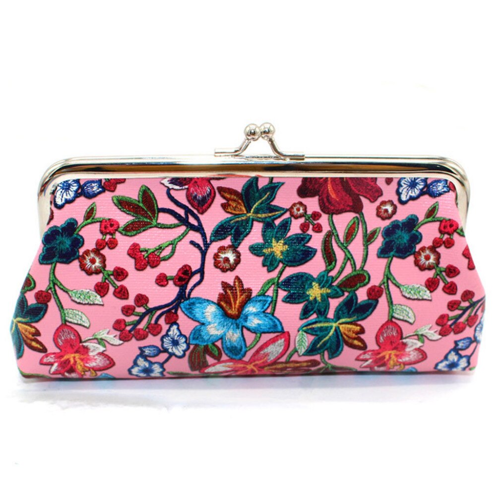 Women Retro Printing Flower PU Leather Solid Wallets Female Coin Purse Card Holders Handbag Hasp Long Wallet Handbag A10 AP16