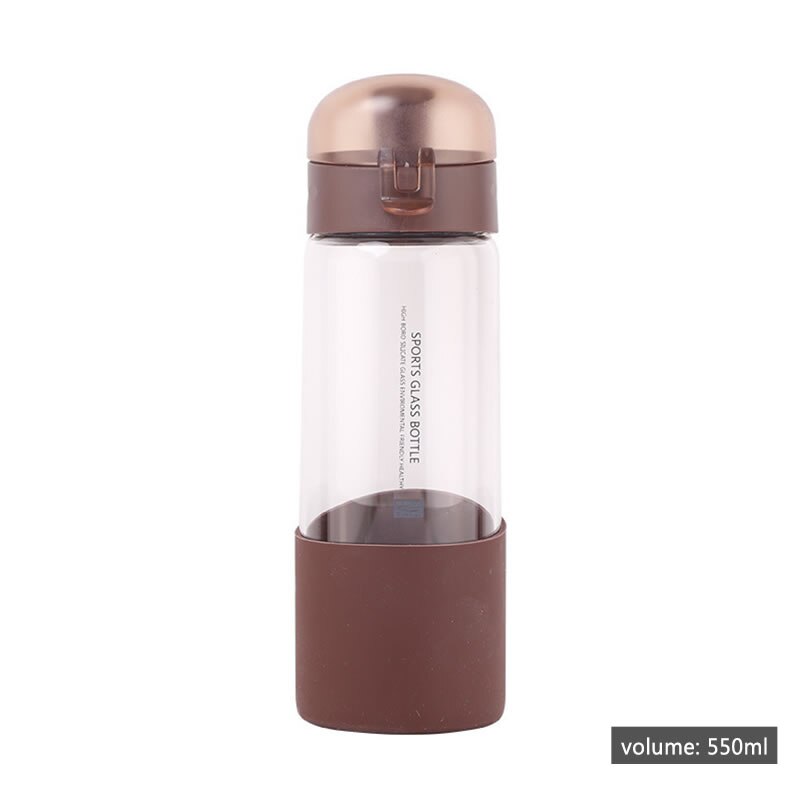 550ml glas vandflaske med infuser høj kapacitet te drikke kedel tumbler bærbar sport rejse protein shaker drinkware: Kaffe