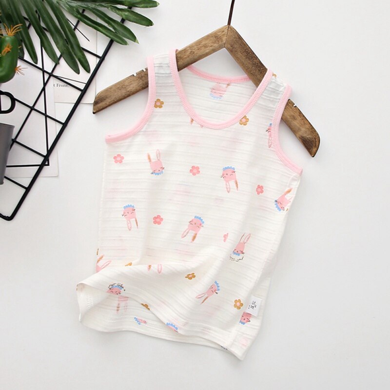 Zomer Meisjes Bloemen Tanks Mouwloze Tops Kids Kleding Katoen Printing Vest Baby Tiener Singlets Kinderen