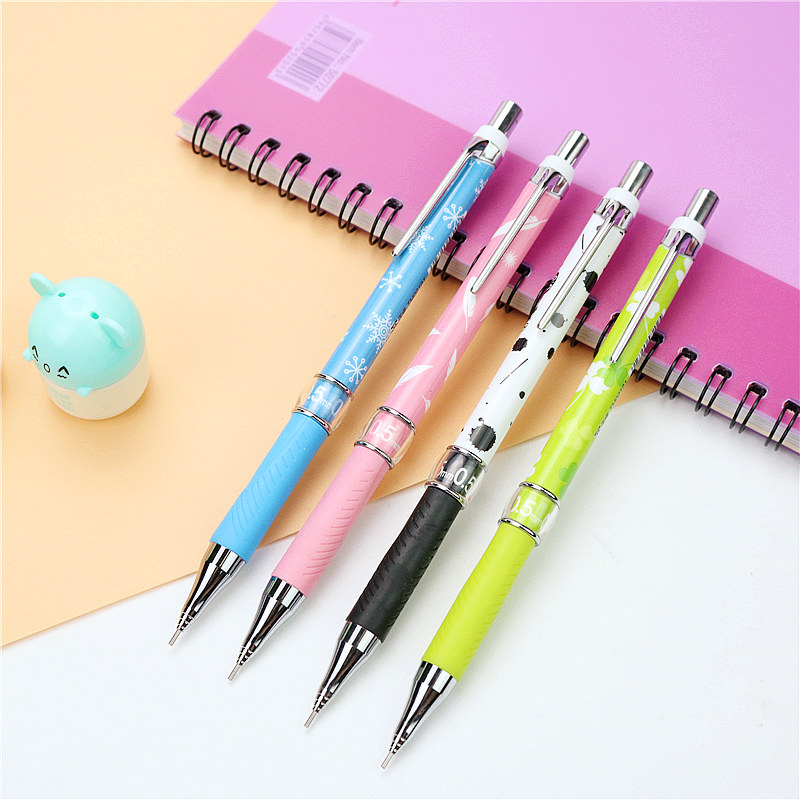 cute 0.5 0.7mm pencil Rubber grip pen Comfortable and labor saving drawing and writing mechanical pencils