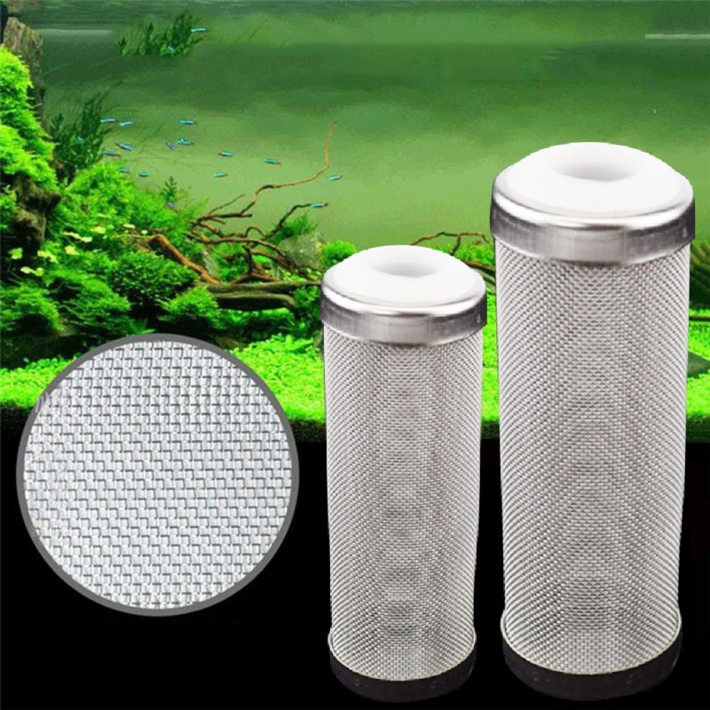 Edelstahl Fisch Einlass Schutzgitter Filter Netze einstellen Spezielle Aquarium Garnelen Zylinder Filter Zufluss Einlass Schutzfall