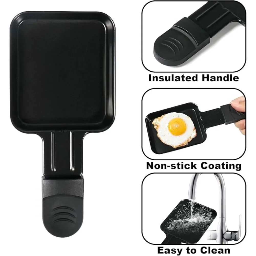 4pcs Square Shape Cheese Melting Pans and Shovel Mini Non-stick Universal Electric Grill Cheese Egg Pan Family Party Baking Tool