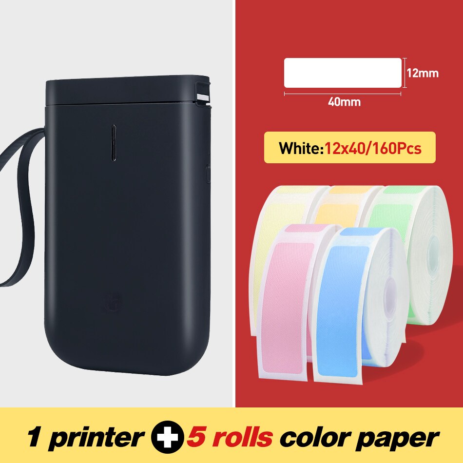 Niimbot  d11 bærbar mini bluetooth label printer lomme trådløs termisk label printer blækfri til mobiltelefon android ios