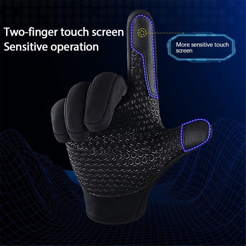 Kyncilor gants de cyclisme écran tactile vtt gants de vélo en plein air coupe-vent doigt complet gants d'hiver mitaines pour hommes femmes