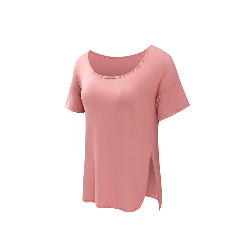 Damen-yoga-top, einfarbig, locker geschnitten, atmungsaktives sportshirt für fitnessstudio und laufsport, kurzarm, ideal für workout und fitnesstraining