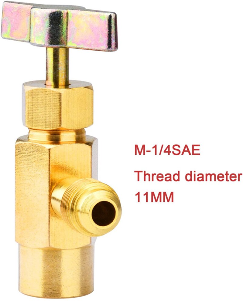 1Pc R-134a Refrigerant Can Tap Dispensing Bottle Opener Valve 1/2" ACME 1/4" SAE Thread Adapter Brass Fittings Air-conditioning