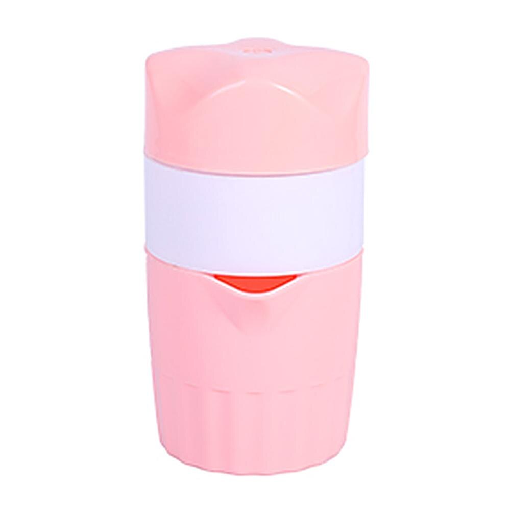 Portable Manual Citrus Juicer Cup for Orange Lemon Fruit Squeezer 300ML Orange Juice Cup Child Outdoor Potable Juicer Machine: Pink