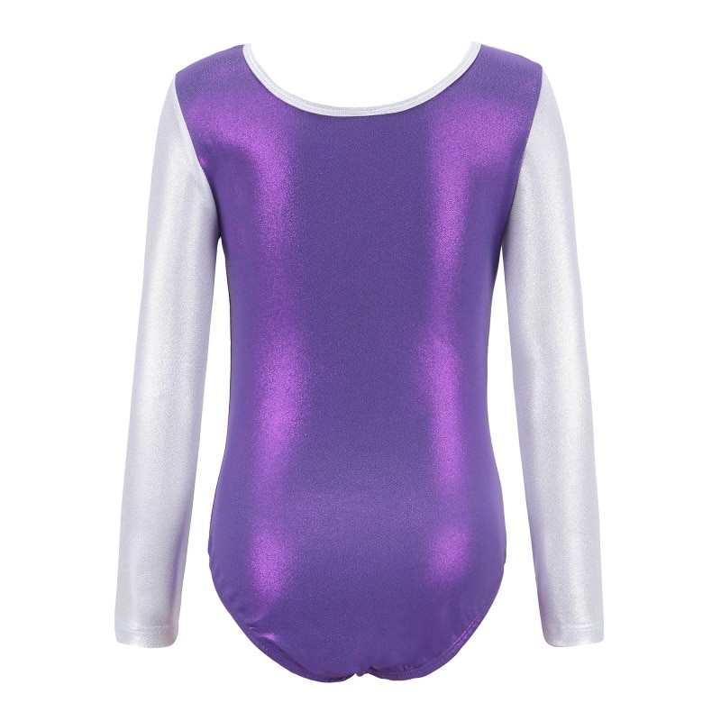 5-12Y Gymnastics Dancesuit Girls Long Sleeve Dance Leotards Child Striped Costumes Leotards Kids Gymnastic Ballet suits