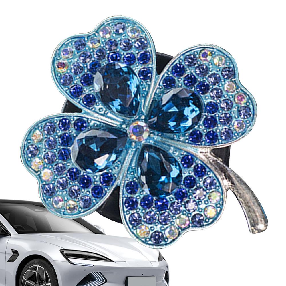 Car Vent Clips Alloy Four Leaf Clover Alloy Car Air Freshener Fragrance Decor Multifunctional Rotatable Car Interior Accessories: black