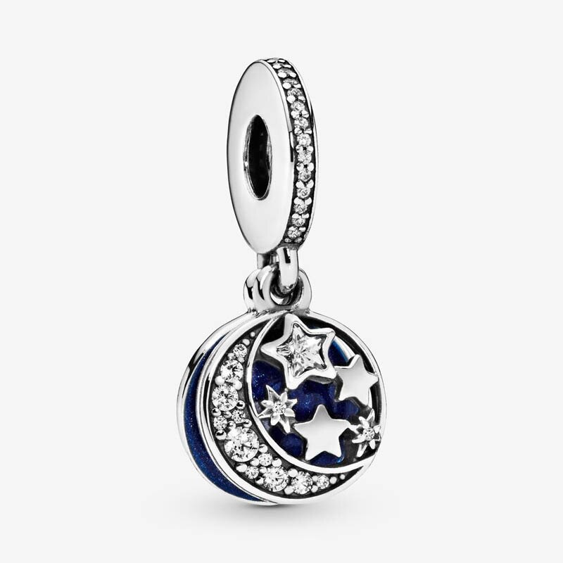 925 Sterling Silver Beads Charms Blue Crystal Starfish Star Dangle Charm Fit Original Pan Bracelet For Women DIY Jewelry: 10