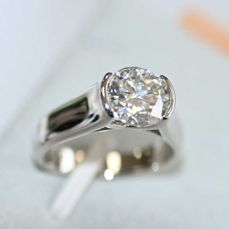 OEVAS Echt 2 Carat D Farbe Moissanite Hochzeit Ringe Für Frauen 18K Weiß Gold Überzogene 100% 925 Sterling Silber braut Edlen Schmuck